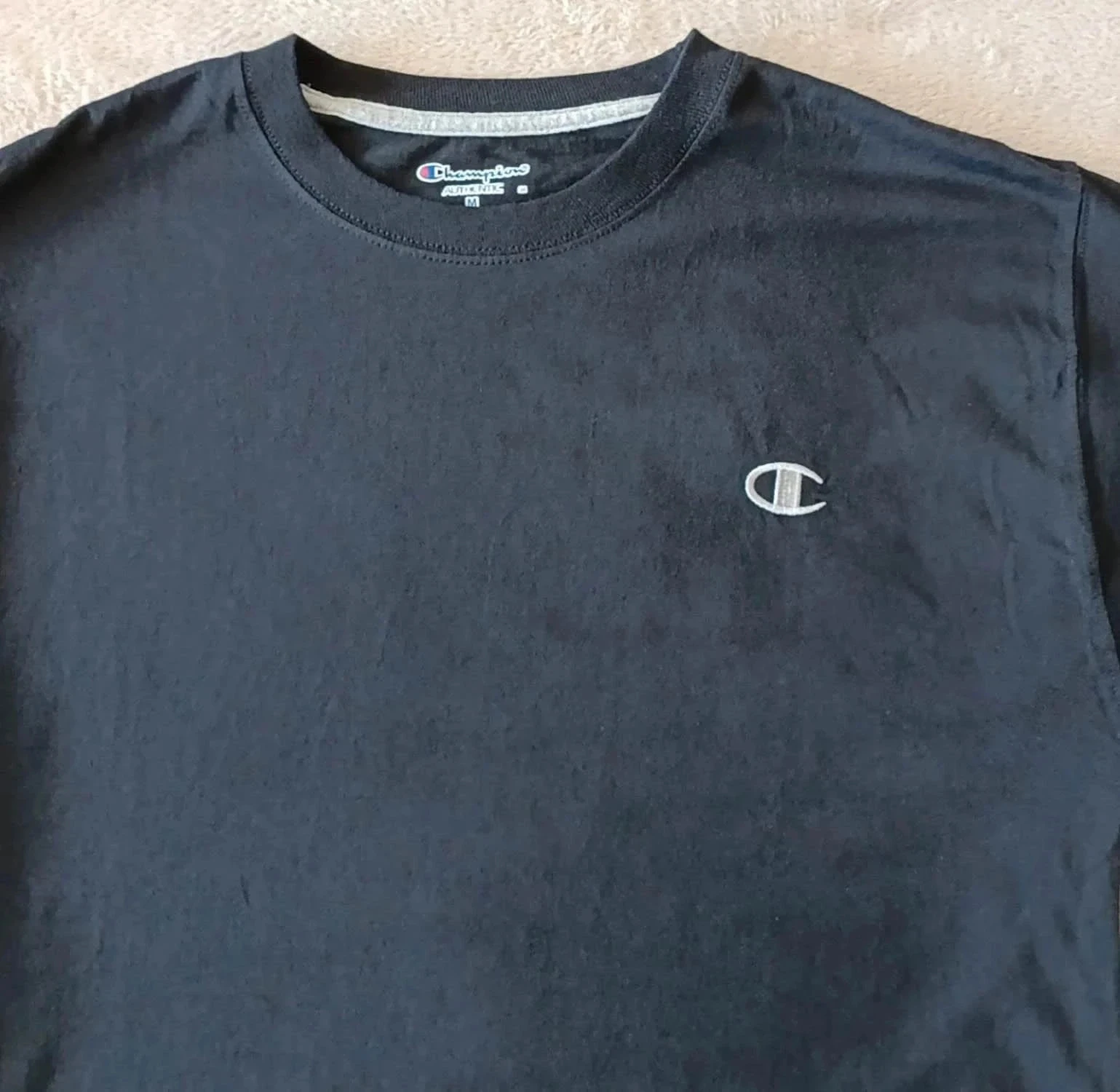 Champion Authentic black T-Shirt Embroidered Logo Size M – photo 4